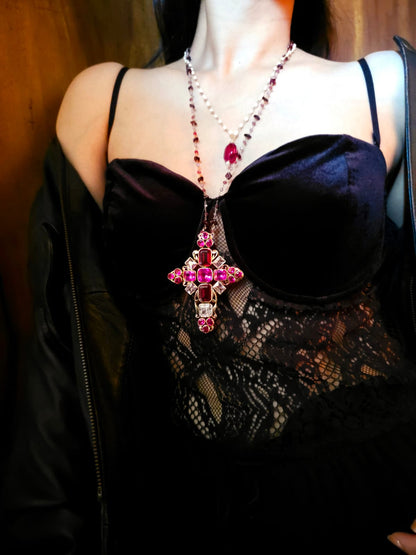 Karmel cross brooch pendant