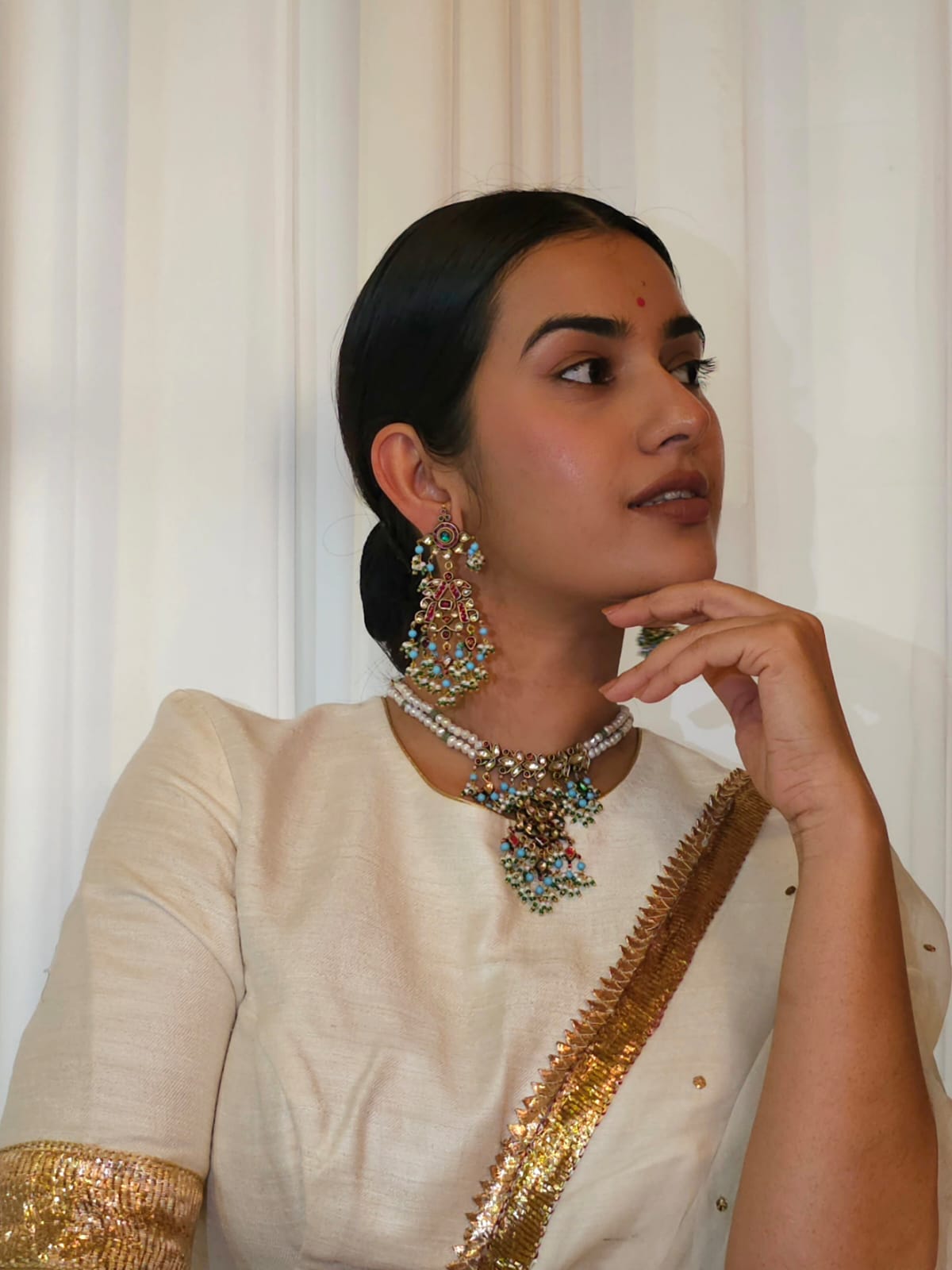 Gwal jhanki turquoise earrings