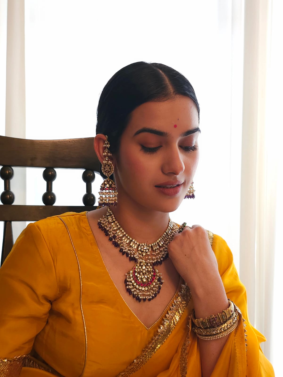 Shrinath ji amethyst jhumkas