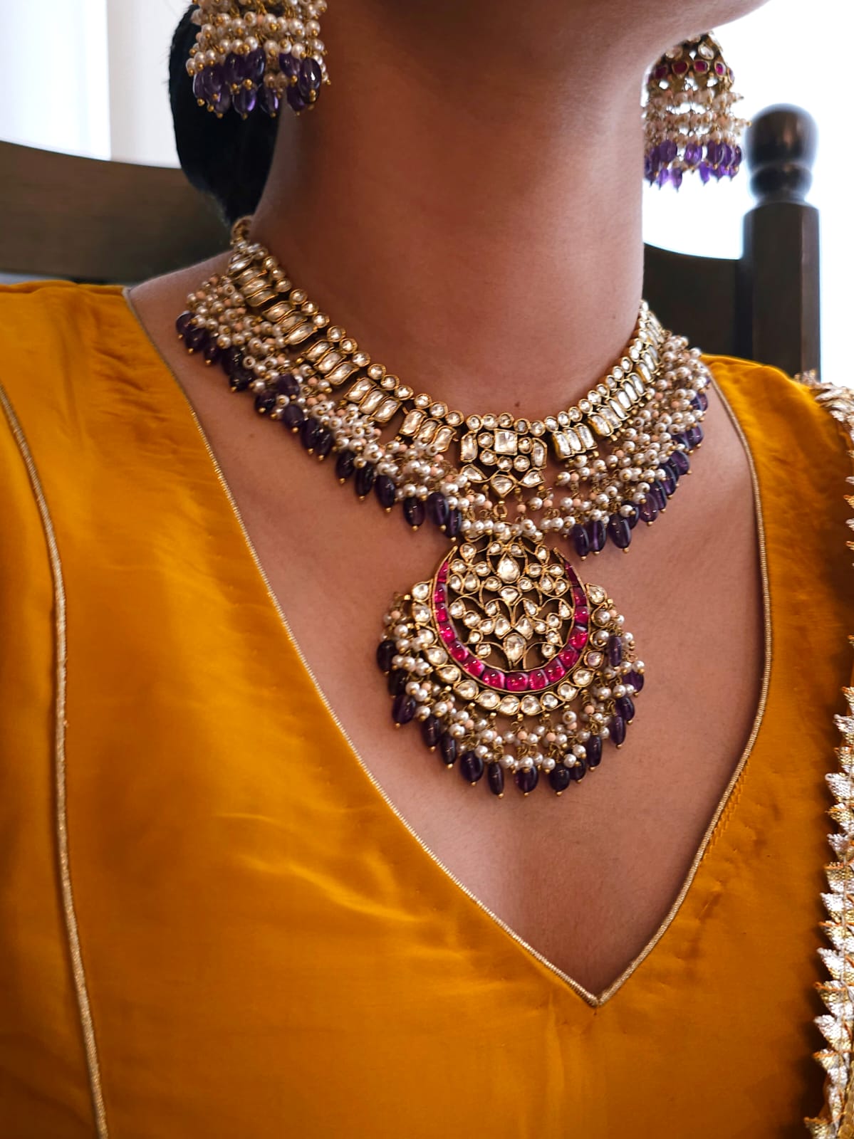 Shrinath ji amethyst necklace