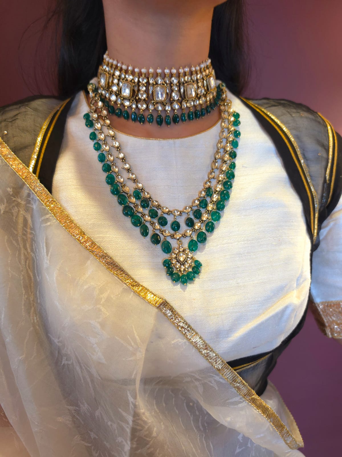 Antique beryl necklace