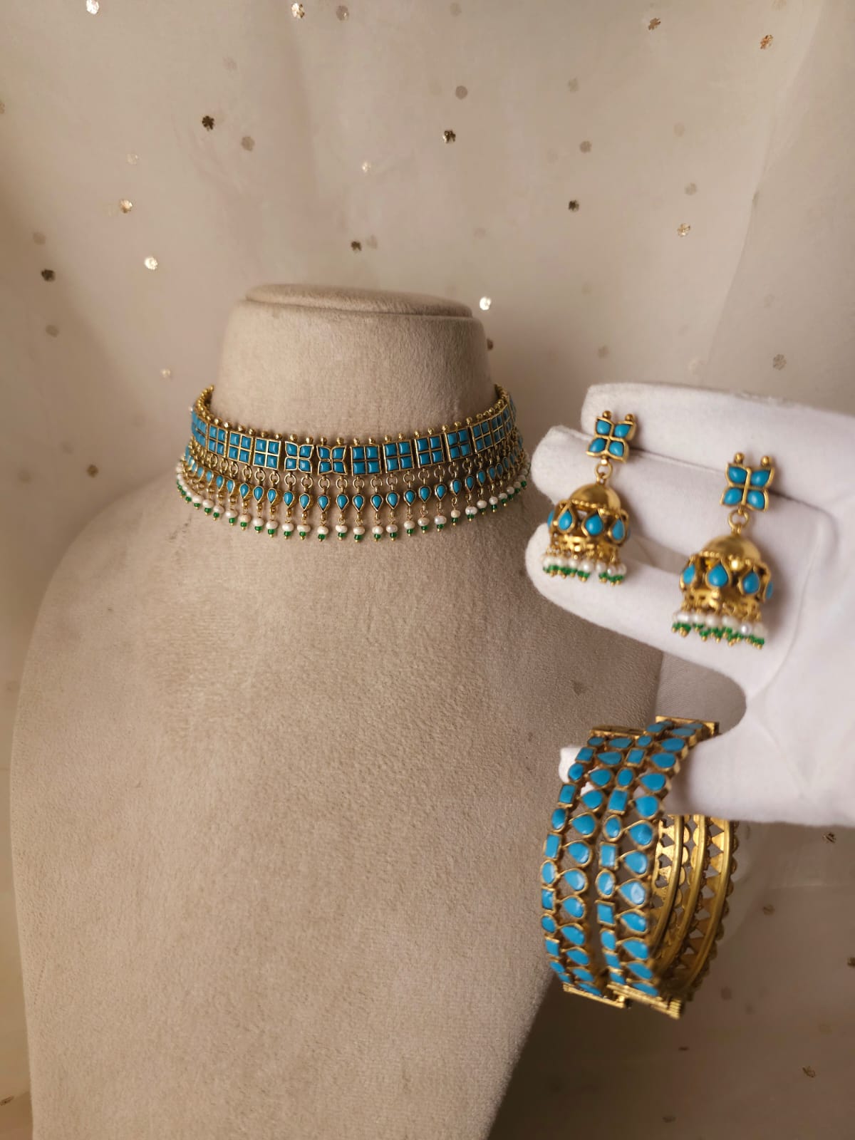 Amber turquoise bangle