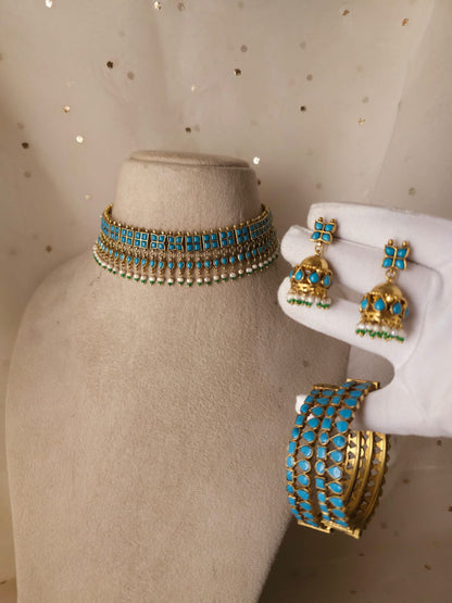 Amber turquoise bangle