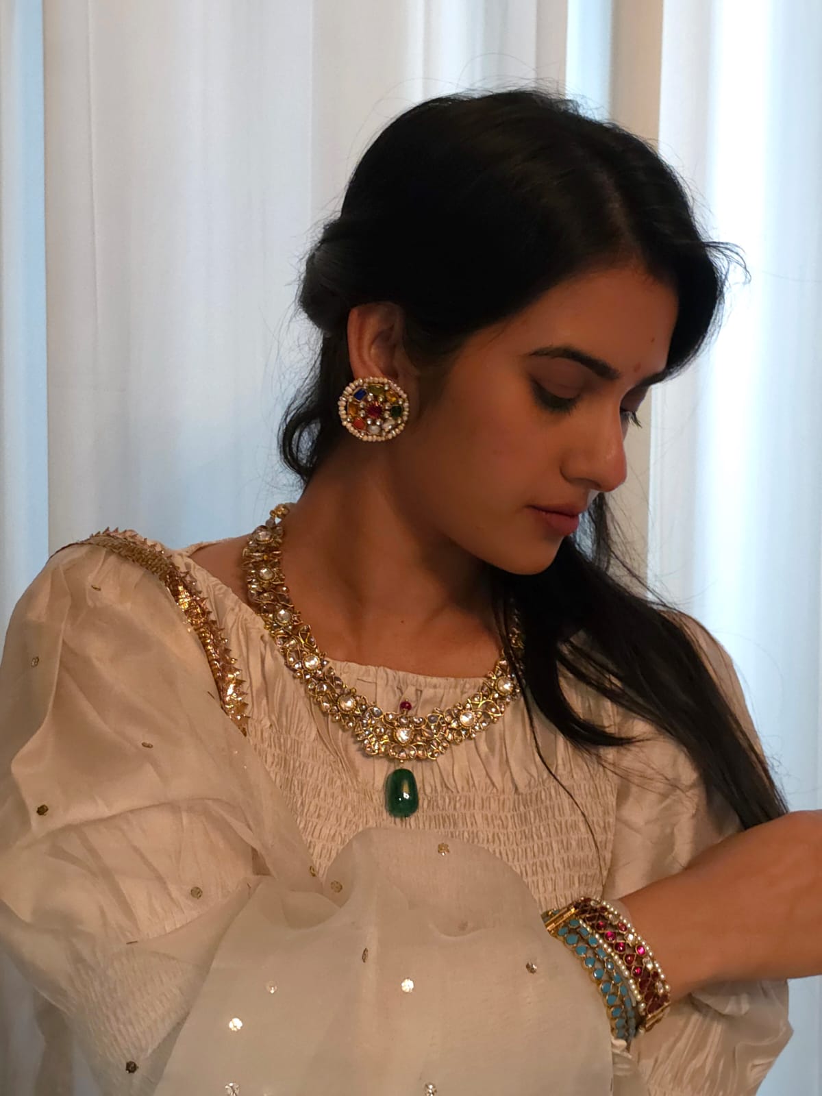 Amber turquoise bangle