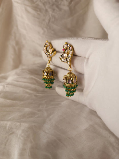 Pepper queen green jhumkas