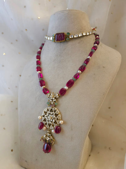 Ruh-kashmir spinel necklace