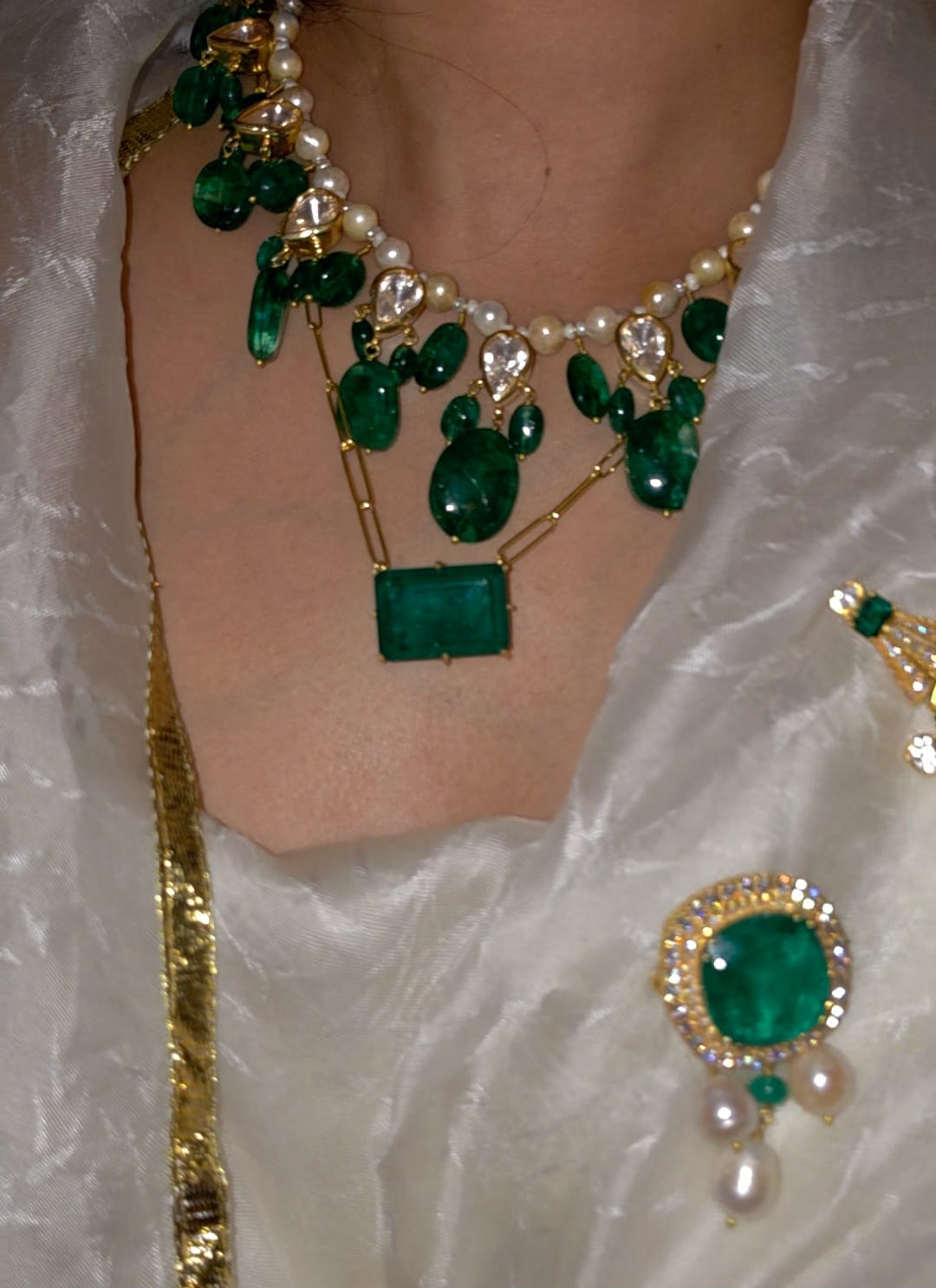 Sawai beryl silver necklace