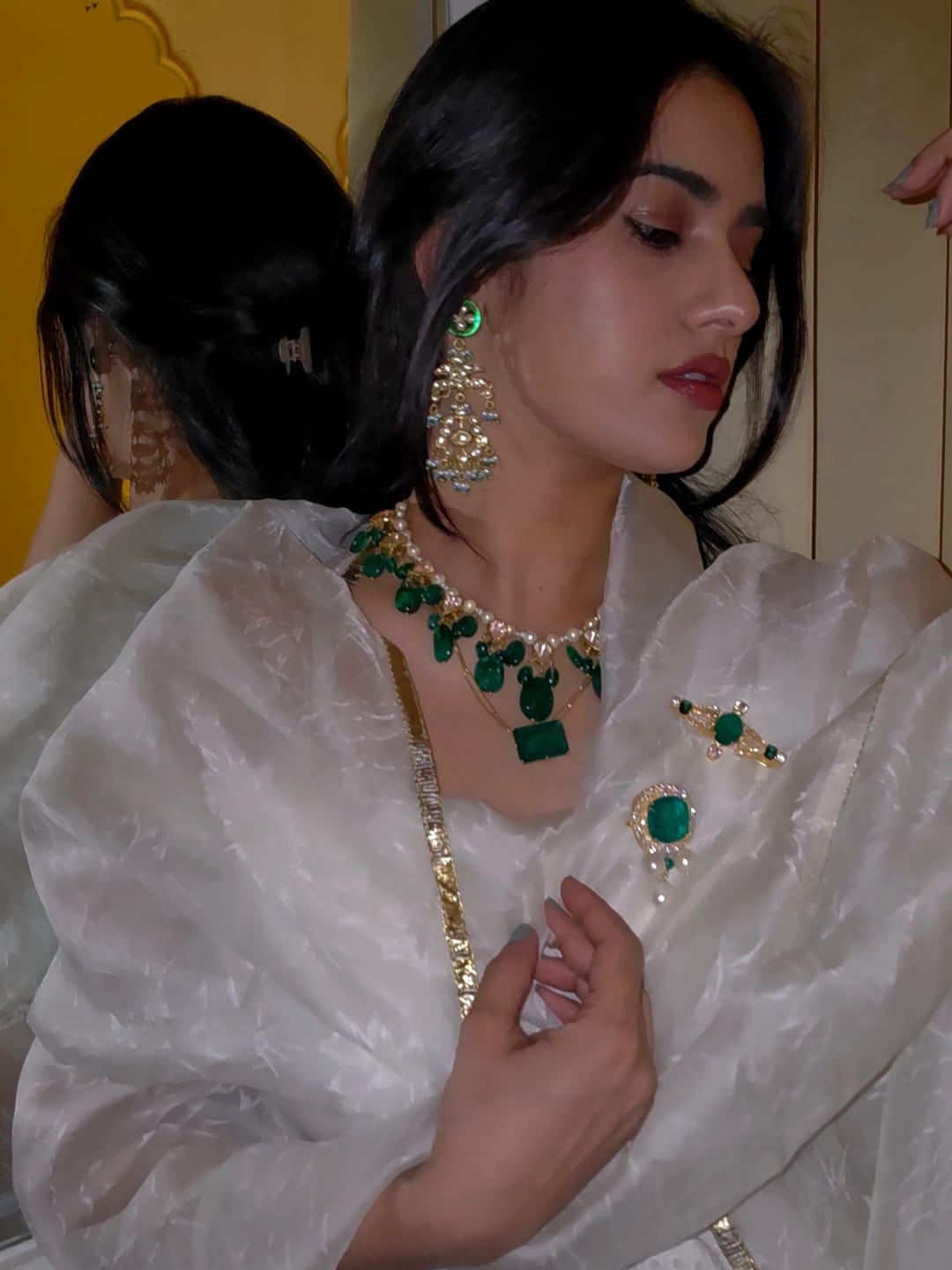 Sawai beryl silver necklace