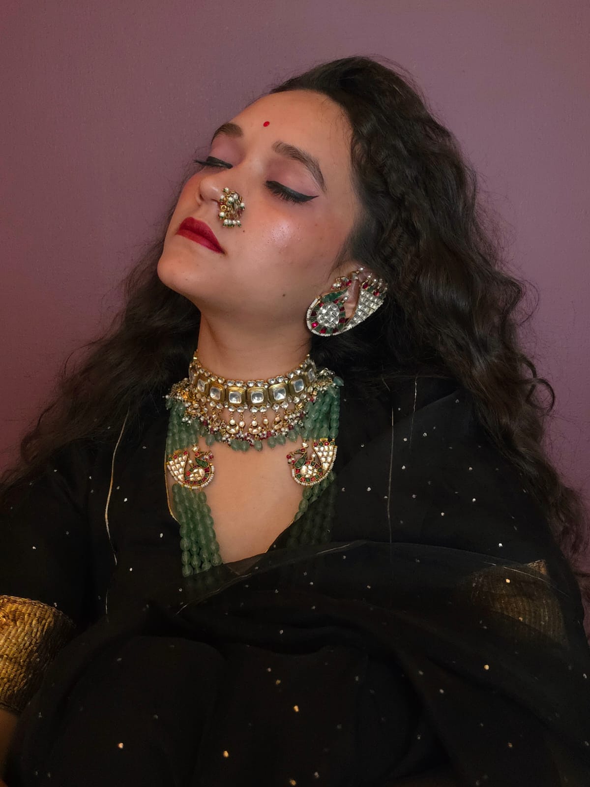 Mahamayur fern ear cuffs