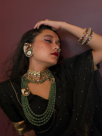 Mahamayur fern ear cuffs