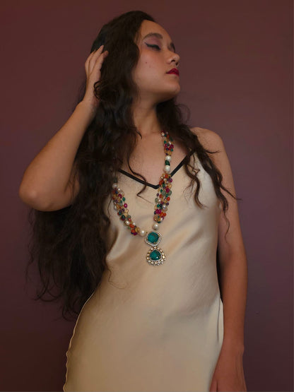 Shiraz navratan silver necklace