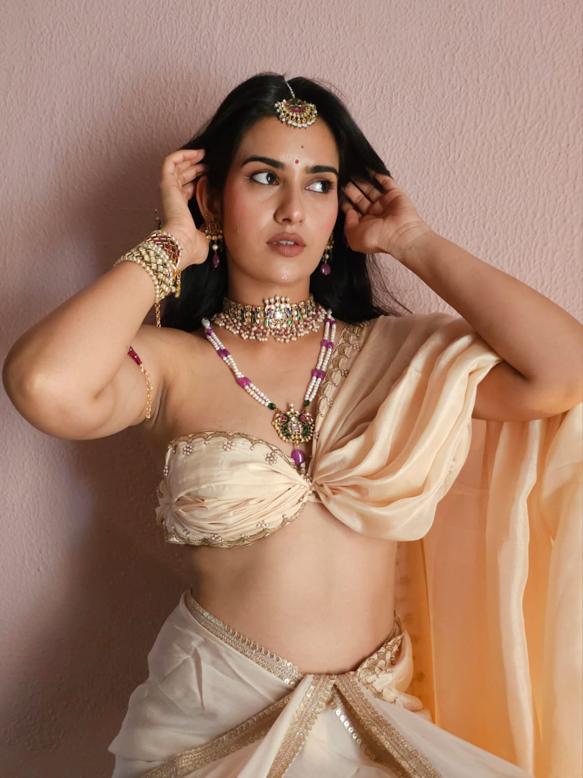 Mahamayur choker necklace set
