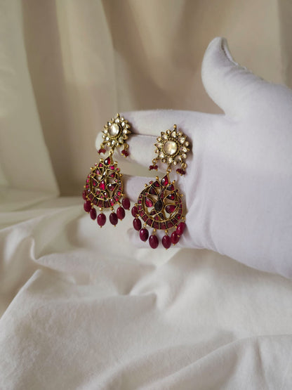 Rhodolite ruby miraval chandbali
