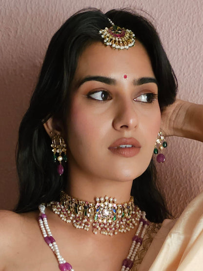 Mahamayur choker necklace set