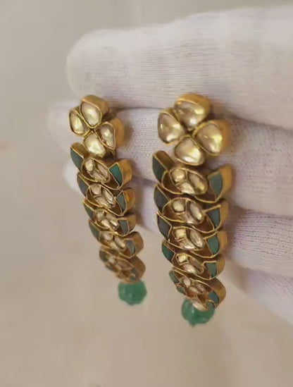 Green regalia earrings