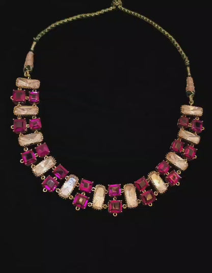 The ruby line polki necklace