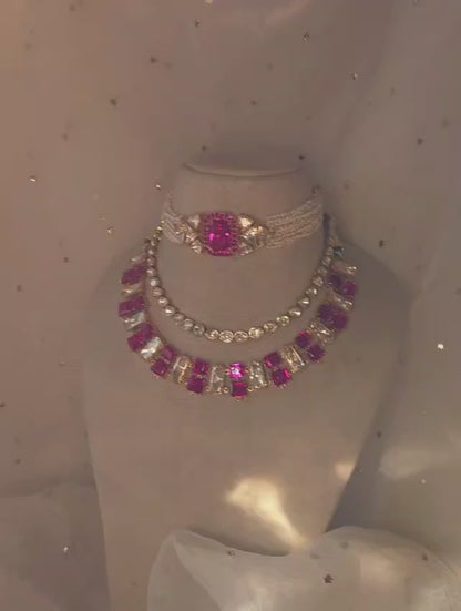 The ruby line polki necklace