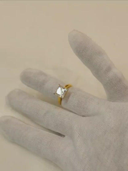 Princess cut moissanite diamond ring