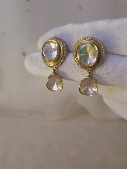 The chilly season silver moissanite earrings