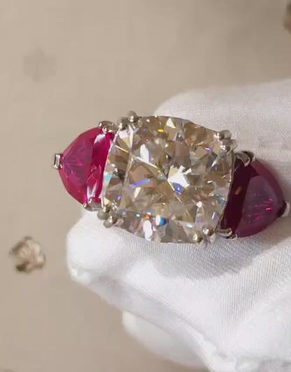 Whispering rose moissanite ring