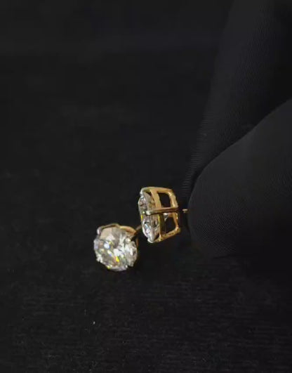 Six carat moissanite diamond studs