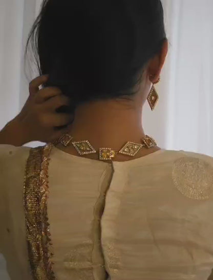 Carlton champagne silver earrings