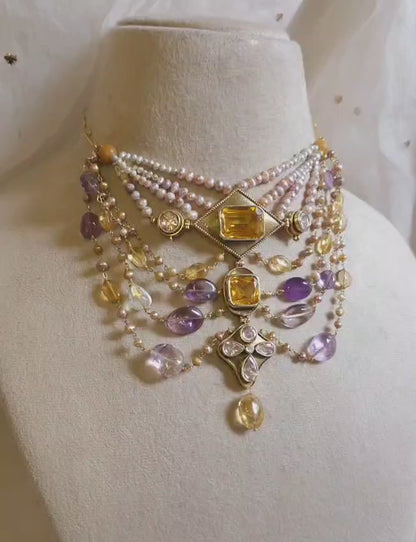 Tyrian ametrine silver necklace