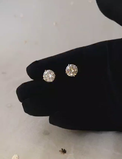 Six carat moissanite diamond studs