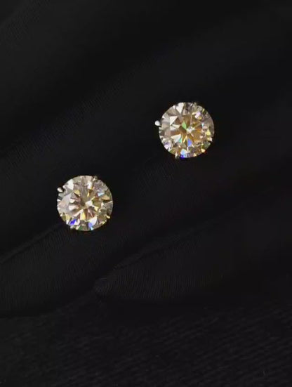Six carat moissanite diamond studs