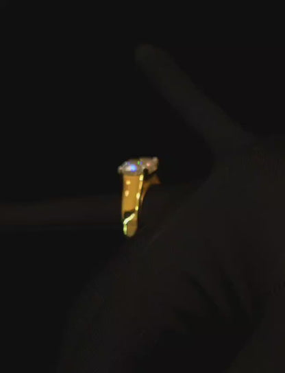 Cushion moissanite diamond ring