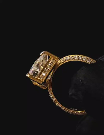 Trillion moissanite diamond ring