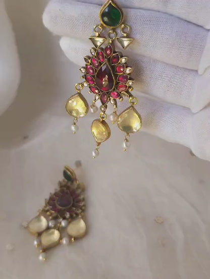 Rhodolite Indus chandelier earrings