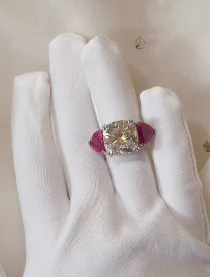 Whispering rose moissanite ring