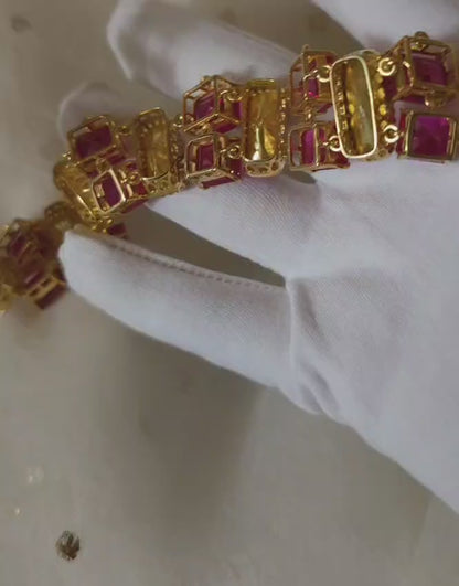 The ruby line polki necklace