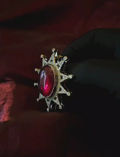 Rajaratna silver brooch