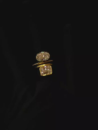 Octagon moissanite diamond ring