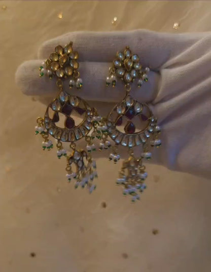 Surmai moon chandbali earrings