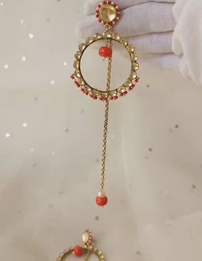 Coral blush hoop earrings