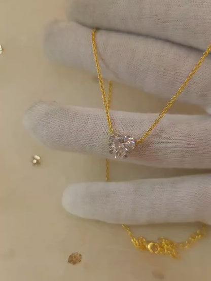 Three carat moissanite heart necklace