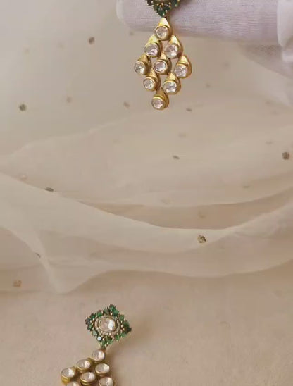 Peepal gate silver earrings
