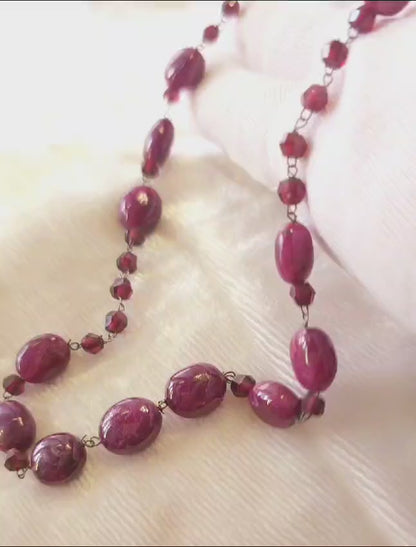 Ruby & Garnet unisex Necklace