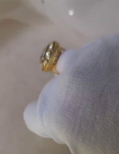 Moissanite mystic silver ring