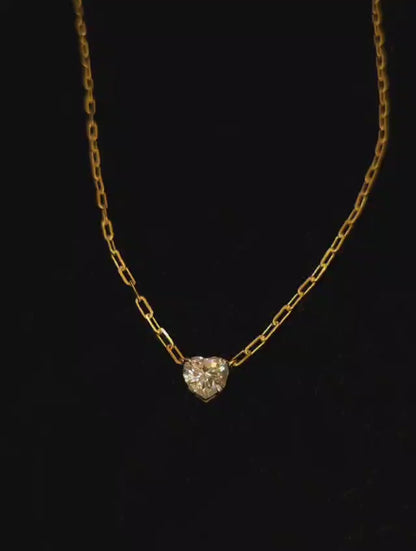 Three carat moissanite heart necklace