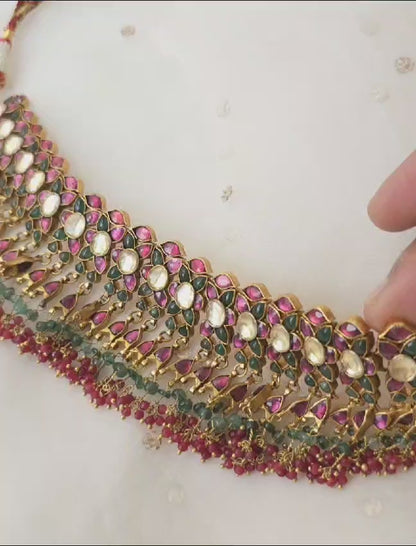 Rhodolite gulkand necklace set