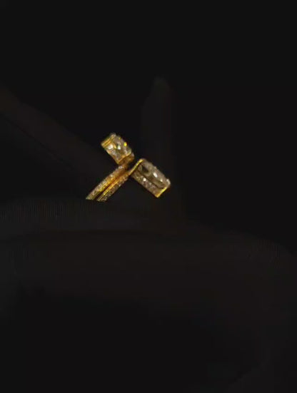 Trillion moissanite diamond ring