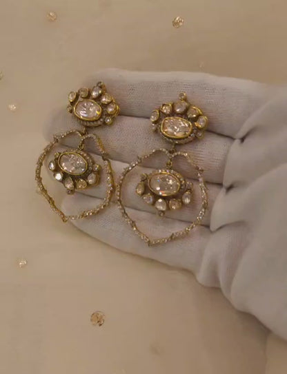 Golden rose dwar earrings
