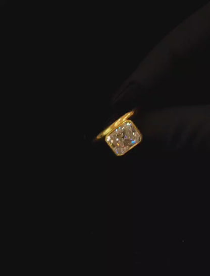 Octagon moissanite diamond ring
