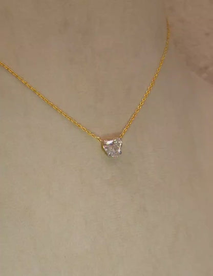 Three carat moissanite heart necklace