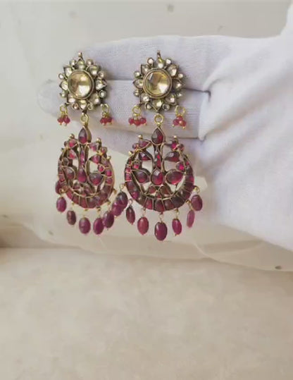 Rhodolite ruby miraval chandbali